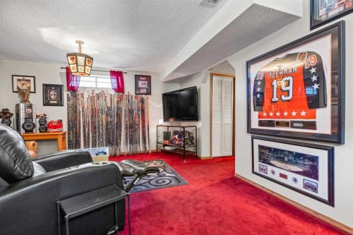 158 Saratoga Close Ne, Calgary, AB - Indoor Photo Showing Living Room With Fireplace