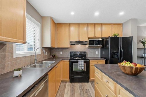213 Silverado Drive Sw, Calgary, AB - Indoor Photo Showing Kitchen With Double Sink