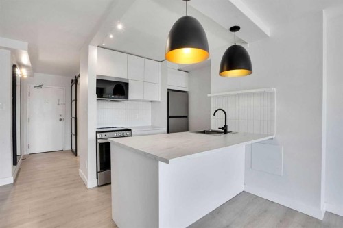 2205-221 6 Avenue Se, Calgary, AB - Indoor Photo Showing Kitchen With Upgraded Kitchen