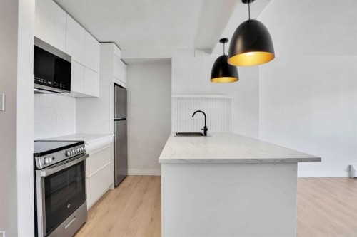 2205-221 6 Avenue Se, Calgary, AB - Indoor Photo Showing Kitchen With Upgraded Kitchen