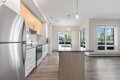 117-238 Sage Valley Common Nw, Calgary, AB - Indoor Photo Showing Kitchen With Upgraded Kitchen