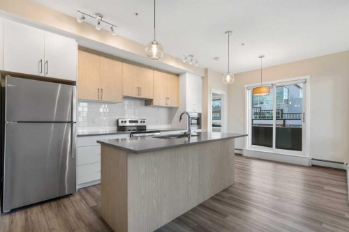 117-238 Sage Valley Common Nw, Calgary, AB - Indoor Photo Showing Kitchen With Upgraded Kitchen