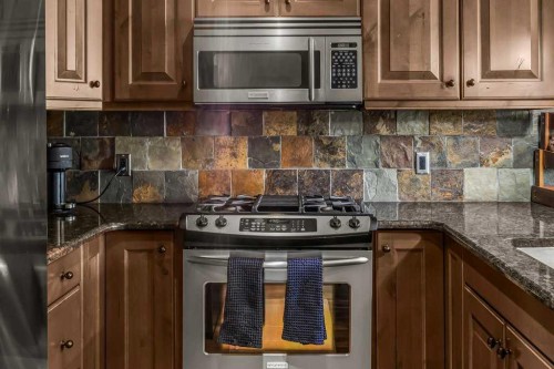310-600 Spring Creek Drive, Canmore, AB - Indoor Photo Showing Kitchen