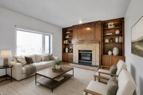 9143 Edgebrook Drive Nw, Calgary, AB - Indoor Photo Showing Living Room With Fireplace