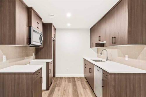 885 Livingston View Ne, Calgary, AB - Indoor Photo Showing Kitchen With Double Sink