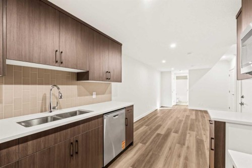 885 Livingston View Ne, Calgary, AB - Indoor Photo Showing Kitchen With Double Sink With Upgraded Kitchen