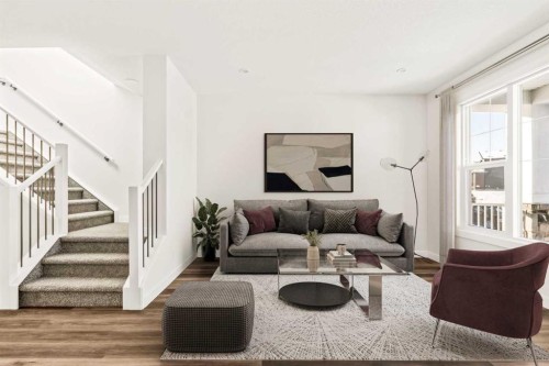 885 Livingston View Ne, Calgary, AB - Indoor Photo Showing Living Room