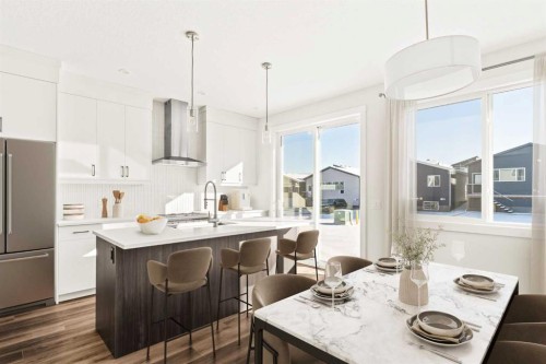 885 Livingston View Ne, Calgary, AB - Indoor Photo Showing Kitchen With Upgraded Kitchen