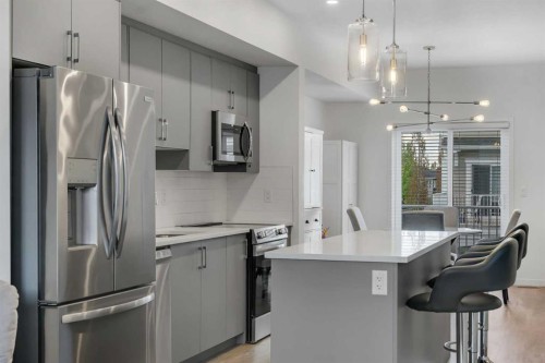554 Copperstone Manor Se, Calgary, AB - Indoor Photo Showing Kitchen With Stainless Steel Kitchen With Upgraded Kitchen