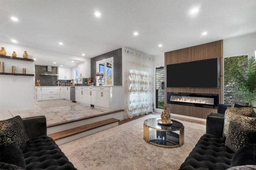 316 Templeton Circle Ne, Calgary, AB - Indoor Photo Showing Living Room With Fireplace