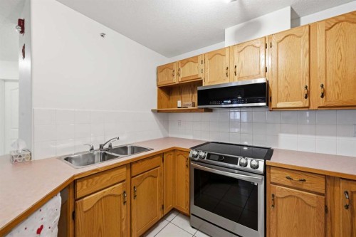 439-165 Manora Place Ne, Calgary, AB - Indoor Photo Showing Kitchen With Double Sink