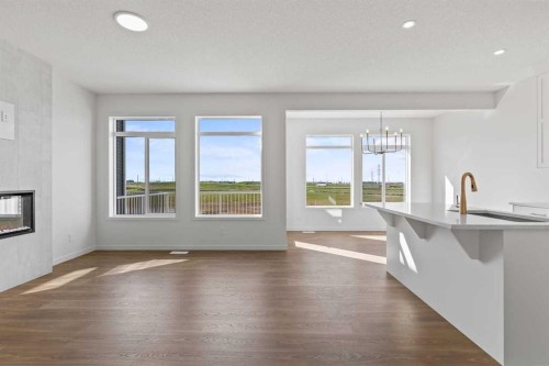 131 Corner Glen Grove Ne, Calgary, AB - Indoor Photo Showing Living Room With Fireplace