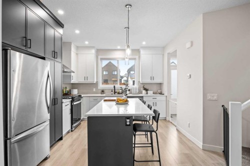 72 Seton Villas Se, Calgary, AB - Indoor Photo Showing Kitchen With Upgraded Kitchen
