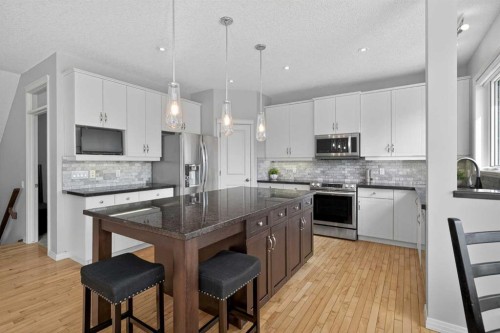 125 Cranleigh Park Se, Calgary, AB - Indoor Photo Showing Kitchen With Stainless Steel Kitchen With Upgraded Kitchen