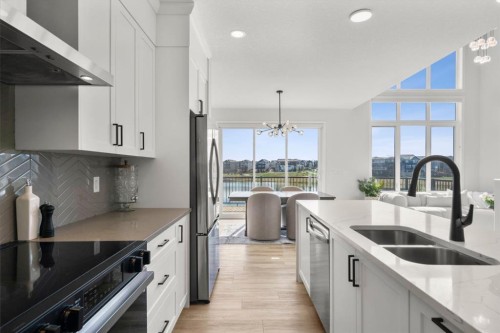 264 Mallard Grove Se, Calgary, AB - Indoor Photo Showing Kitchen With Double Sink With Upgraded Kitchen