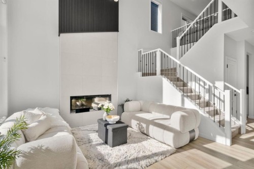 264 Mallard Grove Se, Calgary, AB - Indoor With Fireplace