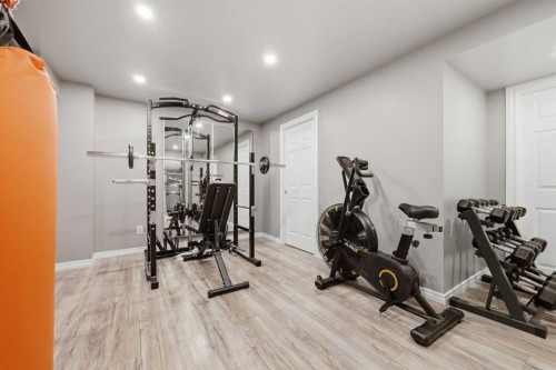 58 Kingfisher Crescent Se, Airdrie, AB - Indoor Photo Showing Gym Room