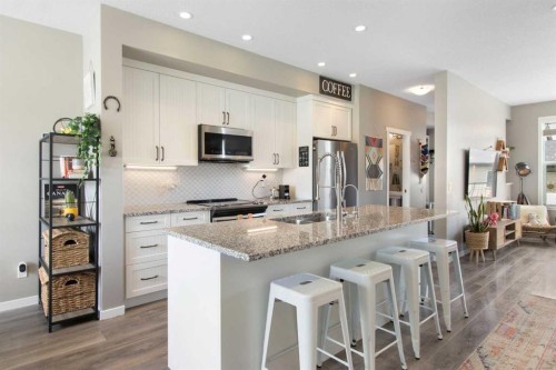 7 Masters Square Se, Calgary, AB - Indoor Photo Showing Kitchen With Stainless Steel Kitchen With Upgraded Kitchen