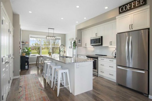 7 Masters Square Se, Calgary, AB - Indoor Photo Showing Kitchen With Stainless Steel Kitchen With Upgraded Kitchen