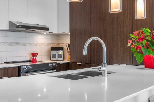 3202-930 6 Avenue Sw, Calgary, AB - Indoor Photo Showing Kitchen With Double Sink With Upgraded Kitchen