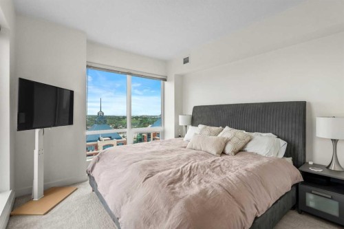 3202-930 6 Avenue Sw, Calgary, AB - Indoor Photo Showing Bedroom