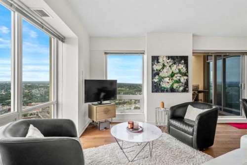 3202-930 6 Avenue Sw, Calgary, AB - Indoor Photo Showing Living Room
