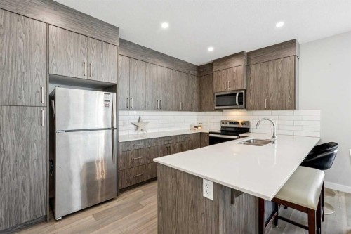 310 Sage Meadows Gardens Nw, Calgary, AB - Indoor Photo Showing Kitchen With Stainless Steel Kitchen With Double Sink With Upgraded Kitchen