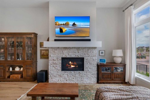 541 Marine Drive Se, Calgary, AB - Indoor With Fireplace