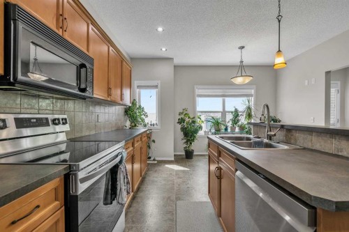 242 Copperstone Grove Se, Calgary, AB - Indoor Photo Showing Kitchen With Double Sink