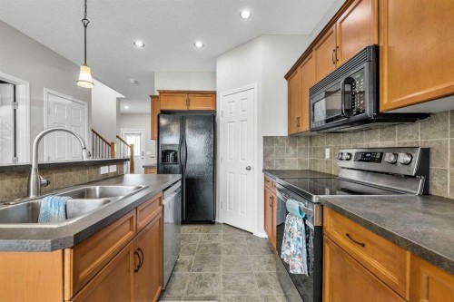 242 Copperstone Grove Se, Calgary, AB - Indoor Photo Showing Kitchen With Double Sink
