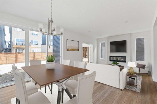 486 Lucas Way Nw, Calgary, AB - Indoor With Fireplace