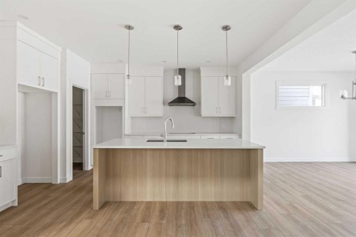 486 Lucas Way Nw, Calgary, AB - Indoor Photo Showing Kitchen With Upgraded Kitchen