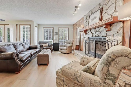 42 Sundown Close Se, Calgary, AB - Indoor Photo Showing Living Room With Fireplace