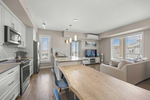 401-150 Auburn Meadows Manor Se, Calgary, AB - Indoor Photo Showing Kitchen With Stainless Steel Kitchen With Upgraded Kitchen