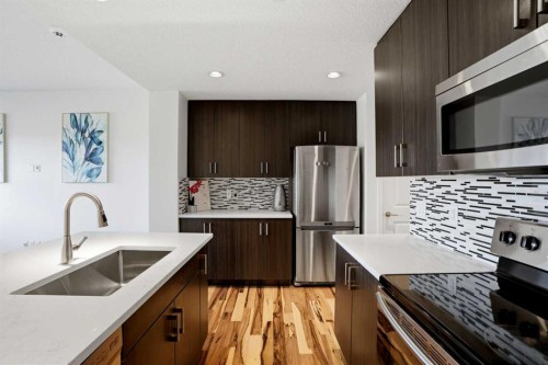 314 Auburn Crest Way Se, Calgary, AB - Indoor Photo Showing Kitchen With Stainless Steel Kitchen With Upgraded Kitchen