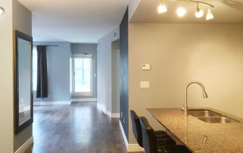 601-910 5 Avenue Sw, Calgary, AB - Indoor Photo Showing Kitchen With Double Sink