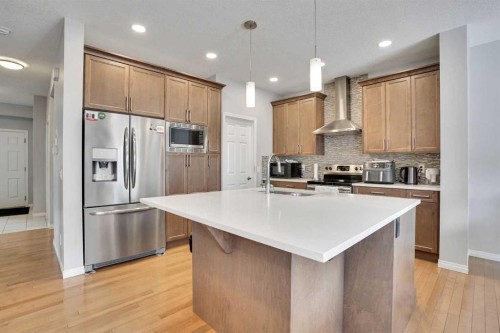 148 Savanna Close Ne, Calgary, AB - Indoor Photo Showing Kitchen With Stainless Steel Kitchen With Double Sink With Upgraded Kitchen