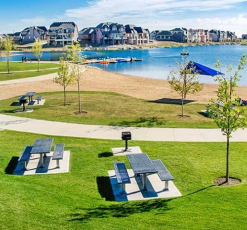 68 Mahogany Gardens Se, Calgary, AB - Outdoor With Body Of Water With View