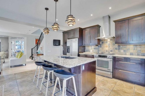 4120 16 Street Sw, Calgary, AB - Indoor Photo Showing Kitchen With Double Sink With Upgraded Kitchen