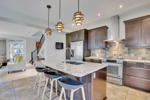 4120 16 Street Sw, Calgary, AB - Indoor Photo Showing Kitchen With Double Sink With Upgraded Kitchen