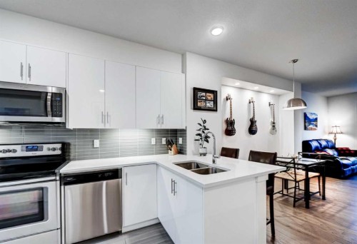 105 Walden Common Se, Calgary, AB - Indoor Photo Showing Kitchen With Double Sink