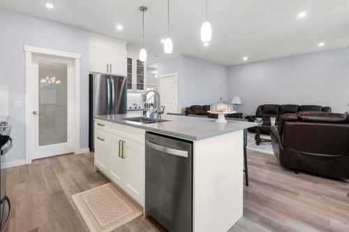 78 Lakes Estates Circle, Strathmore, AB - Indoor Photo Showing Kitchen With Double Sink With Upgraded Kitchen