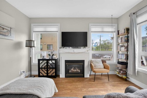 205-2 14 Street Nw, Calgary, AB - Indoor With Fireplace