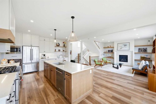 24 Monterra Landing, Cochrane Lake, AB - Indoor Photo Showing Kitchen With Stainless Steel Kitchen With Upgraded Kitchen