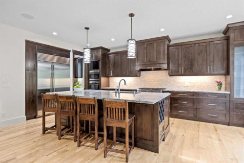89 Evergreen Mount Sw, Calgary, AB - Indoor Photo Showing Kitchen With Upgraded Kitchen