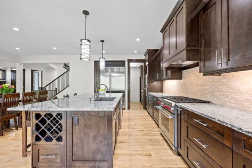 89 Evergreen Mount Sw, Calgary, AB - Indoor Photo Showing Kitchen With Upgraded Kitchen