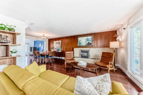 43 Westview Drive Sw, Calgary, AB - Indoor Photo Showing Living Room With Fireplace