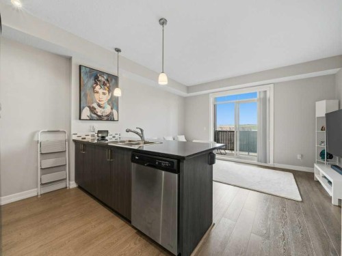 401-117 Copperpond Common Se, Calgary, AB - Indoor Photo Showing Kitchen With Double Sink