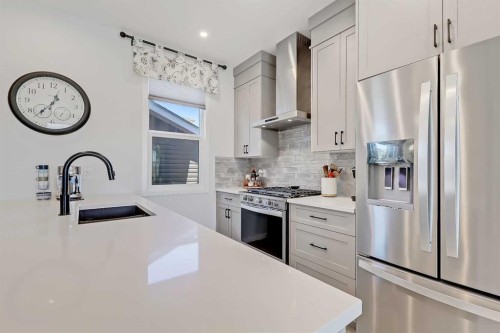 164 Setonstone Manor Se, Calgary, AB - Indoor Photo Showing Kitchen With Stainless Steel Kitchen With Upgraded Kitchen