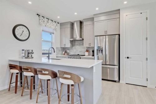 164 Setonstone Manor Se, Calgary, AB - Indoor Photo Showing Kitchen With Stainless Steel Kitchen With Upgraded Kitchen
